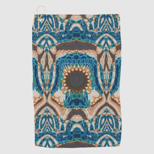 Serviette De Golf Turquoise Gold Sun Southwestern Art (Devant)