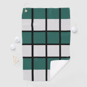 Serviette De Golf Turquoise gris noir À damiers Motif (En situation)