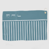 Serviette De Golf Turquoise Moderne | Initiales personnalisées de go (Horizontal)