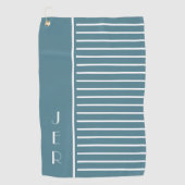 Serviette De Golf Turquoise Moderne | Initiales personnalisées de go (Devant)