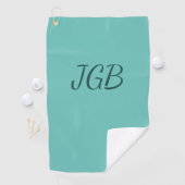 Serviette De Golf Turquoise monogramme ou Choisir un Arrière - plan  (En situation)