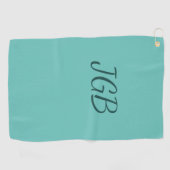 Serviette De Golf Turquoise monogramme ou Choisir un Arrière - plan  (Horizontal)