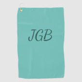 Serviette De Golf Turquoise monogramme ou Choisir un Arrière - plan  (Devant)