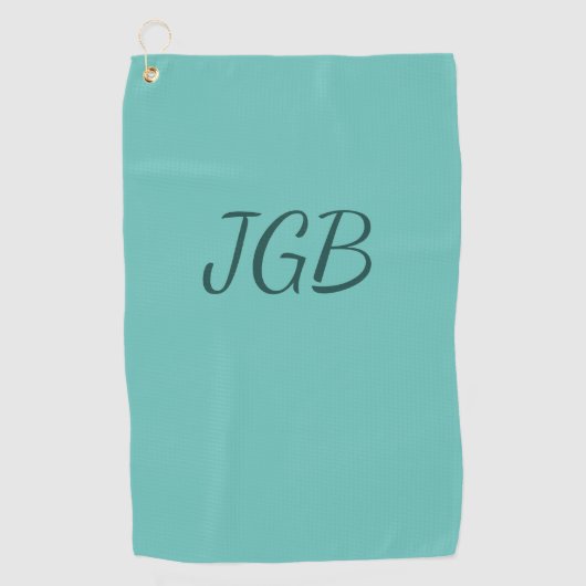 Serviette De Golf Turquoise monogramme ou Choisir un Arrière - plan  (Devant)