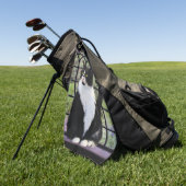 Serviette De Golf Tuxedo Chat dans la peinture de fenêtre Art animal (Vert)