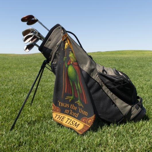Serviette De Golf T'was The 'Tism M'Lord Frog Meme Autism Awareness (Vert)