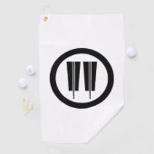 Serviette De Golf Two parallel Fans in circle Golf Towels (En situation)