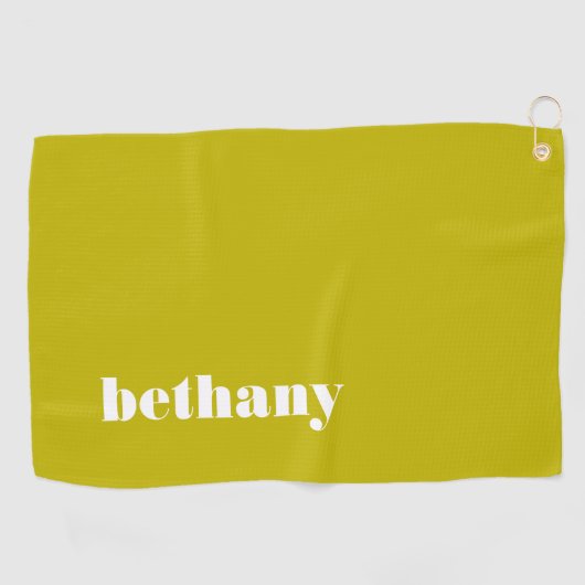 Serviette De Golf Typographie de Chunky Monogram Chartreuse (Horizontal)