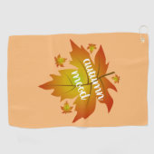 Serviette De Golf Typographie de l'humeur d'automne feuille d'érable (Horizontal)