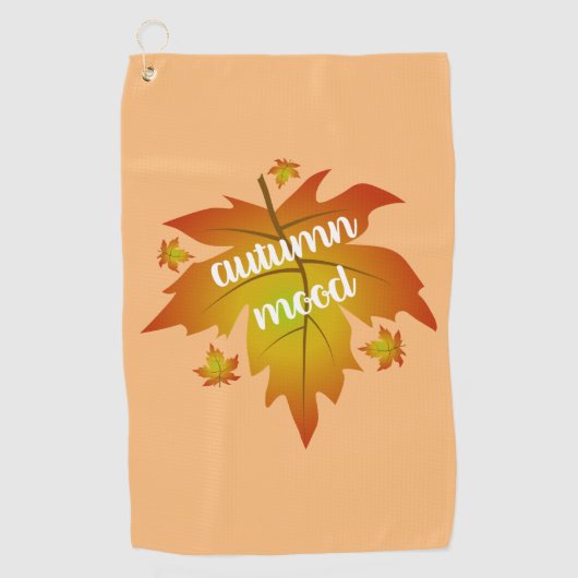 Serviette De Golf Typographie de l'humeur d'automne feuille d'érable (Devant)