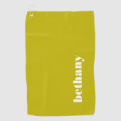 Serviette De Golf Typographie Épaisse Monogramme Chartreuse (Devant)