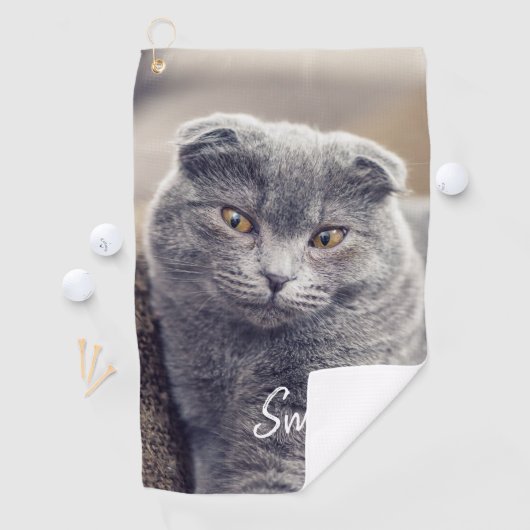 Serviette De Golf Typographie et photo des noms d'animaux familiers (En situation)