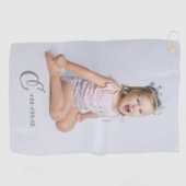 Serviette De Golf Typographie et photo des noms personnalisés (Horizontal)