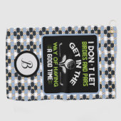 Serviette De Golf Typographie humoristique monogramme (Horizontal)