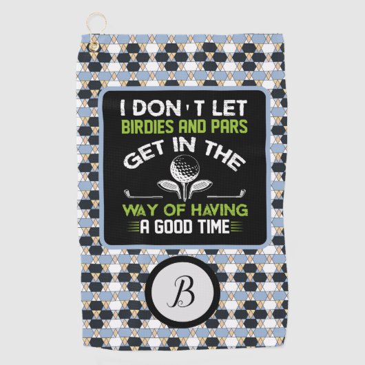 Serviette De Golf Typographie humoristique monogramme (Devant)
