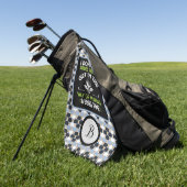 Serviette De Golf Typographie humoristique monogramme (Vert)