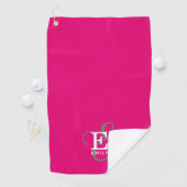 Serviette De Golf Typographie Monogramme Unique Et Élégante Rose Cha (En situation)