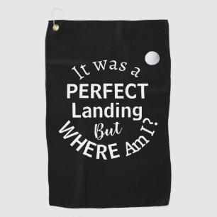 Serviette De Golf Typographie noir blanc Funny Humour balle de golf