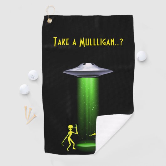 Serviette De Golf UFO Alien enlèvement 👽 vérité Mulligan (En situation)