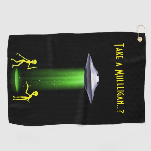 Serviette De Golf UFO Alien enlèvement 👽 vérité Mulligan (Horizontal)