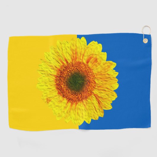 Serviette De Golf Ukraine Tournesol & drapeau ukrainien / Fleur (Horizontal)
