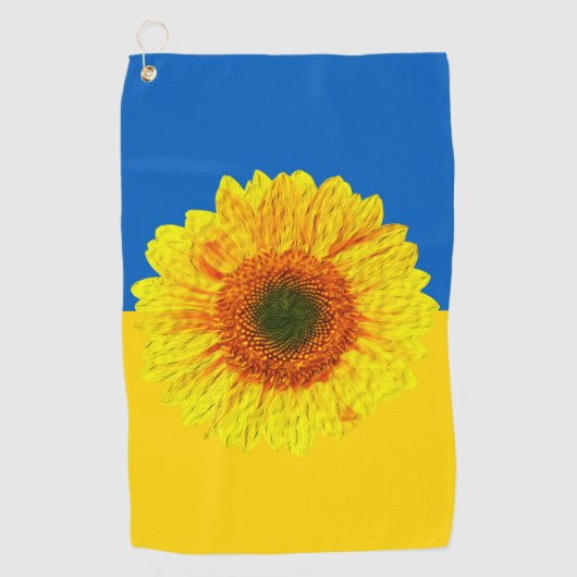 Serviette De Golf Ukraine Tournesol & drapeau ukrainien / Fleur (Devant)