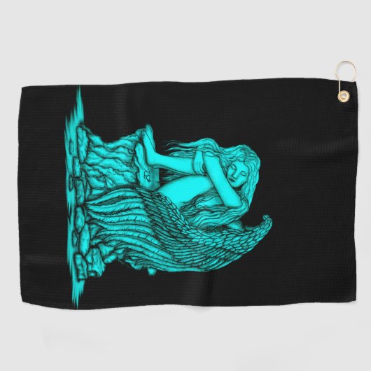 Serviette De Golf Un ange endormi sur la pierre (Horizontal)