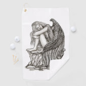 Serviette De Golf Un ange endormi sur la pierre (En situation)