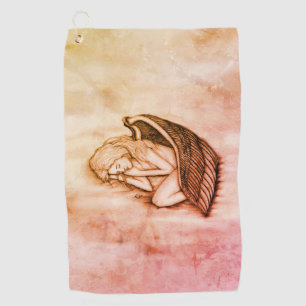 Serviette De Golf Un Ange endormi sur les nuages des cieux