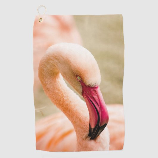 Serviette De Golf Un Beau Flamant rose Rose (Devant)