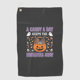 Serviette De Golf Un bonbon par jour Halloween T Shirt Design