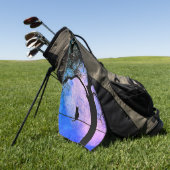 Serviette De Golf Un chat noir sur une Pleine lune de fil (Vert)