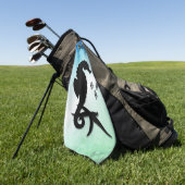 Serviette De Golf Un cheval de mer dans le vert (Vert)