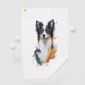 Serviette De Golf Un chien mignon Bordure Collie (En situation)