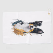 Serviette De Golf Un chien mignon Bordure Collie (Horizontal)