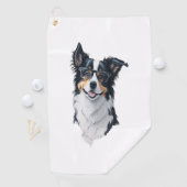 Serviette De Golf Un chien mignon Bordure Collie (En situation)