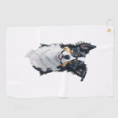 Serviette De Golf Un chien mignon Bordure Collie (Horizontal)