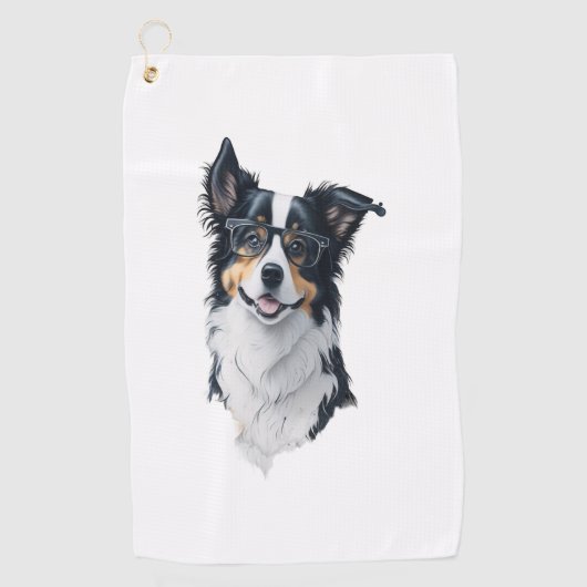 Serviette De Golf Un chien mignon Bordure Collie (Devant)