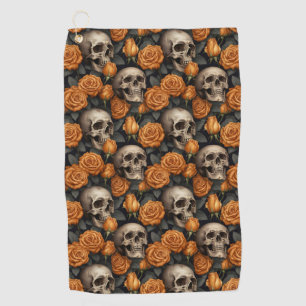 Serviette De Golf Un crâne et une série Rose 11