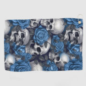 Serviette De Golf Un crâne et une série Rose 12 (Horizontal)