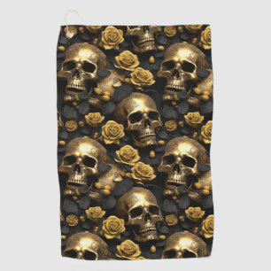 Serviette De Golf Un crâne et une série Rose 8