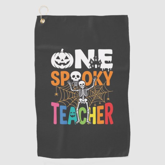 Serviette De Golf Un design Halloween d'enseignant effrayant_1 (Devant)