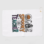 Serviette De Golf Un design vectoriel Halloween d'un professeur effr (Horizontal)