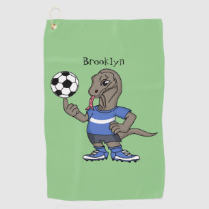 Serviette De Golf Un dragon de Komodo amusant qui joue au dessin ani