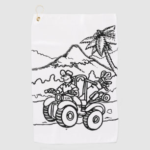 Serviette De Golf Un golfeur jouant au golf avec ses quatre roues
