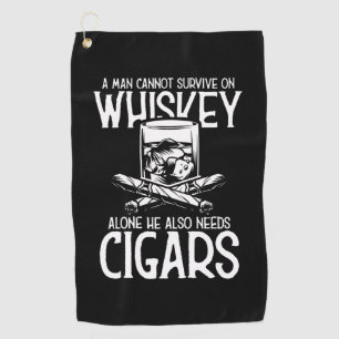 Serviette De Golf Un Homme Qui Aime Le Whiskey Et Le Cigar