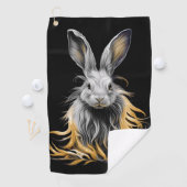 Serviette De Golf Un lapin gris génial en feu (En situation)