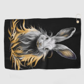 Serviette De Golf Un lapin gris génial en feu (Horizontal)