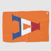 Serviette De Golf Un monogramme superposé sur le drapeau NLD ou sur (Horizontal)