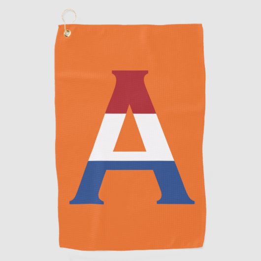 Serviette De Golf Un monogramme superposé sur le drapeau NLD ou sur  (Devant)